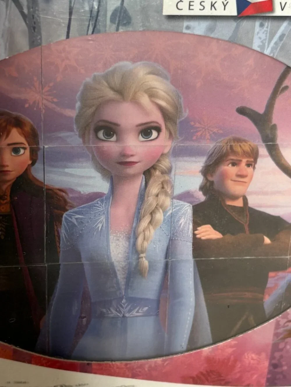 Disney Frozen 2 Wooden Cubes Blocks Puzzle Boxed Set Sealed Kids Made Czech Dino